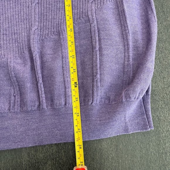 Bugatchi Men's Purple & Maroon V Neck Cable Stitch LS Sweater Lot Of 2, Size L - Picture 12 of 12